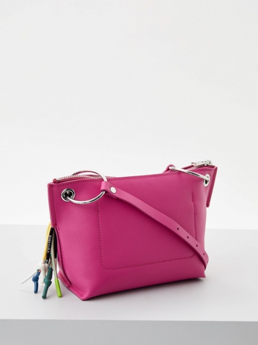 BIMBA Y LOLA crossbody leather bag with accessory chain - Picture 3 of 8